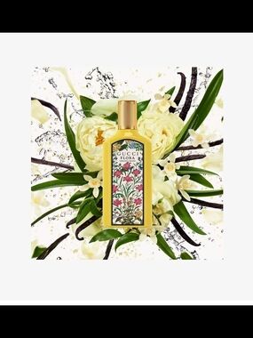 Gucci Flora Yellow Bottle with Floral Label
